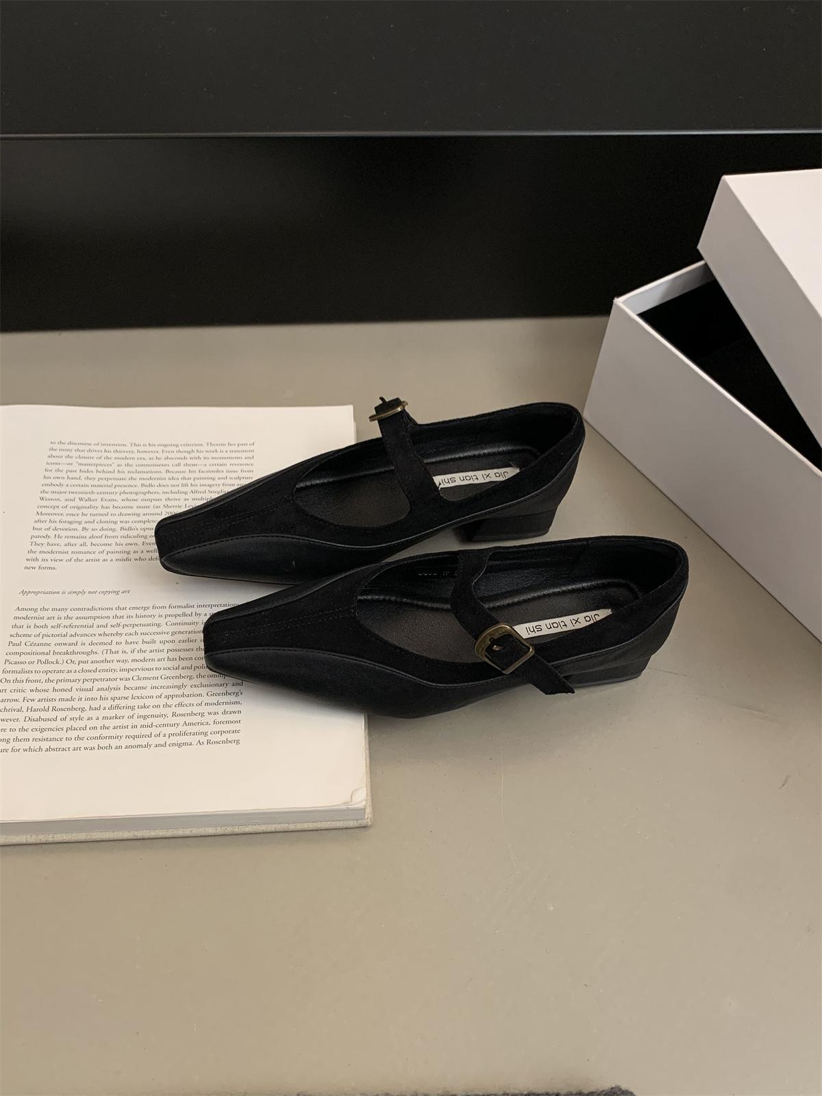 

Fashion Retro Comfort Ballet Shoes Female Casual Daily Low Heel Buckle Strap Concise Mary Janes Shoes Patchwork Flats Handmade Shoes 39