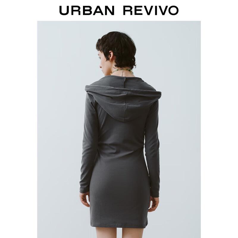 UR 2025 Autumn Women's Casual Hooded Slim-Fit Dress