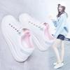 Women's White Low-Top Korean Style Spring 2025 Casual Sneakers - Breathable Leather Flats