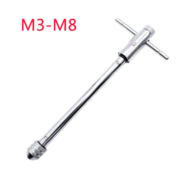 

Т-образный регулируемый метчикодержатель реверсивная трещотка гаечный ключ M5-M12/M3-M8 удлиненный инструмент для нарезания резьбы вперед и назад