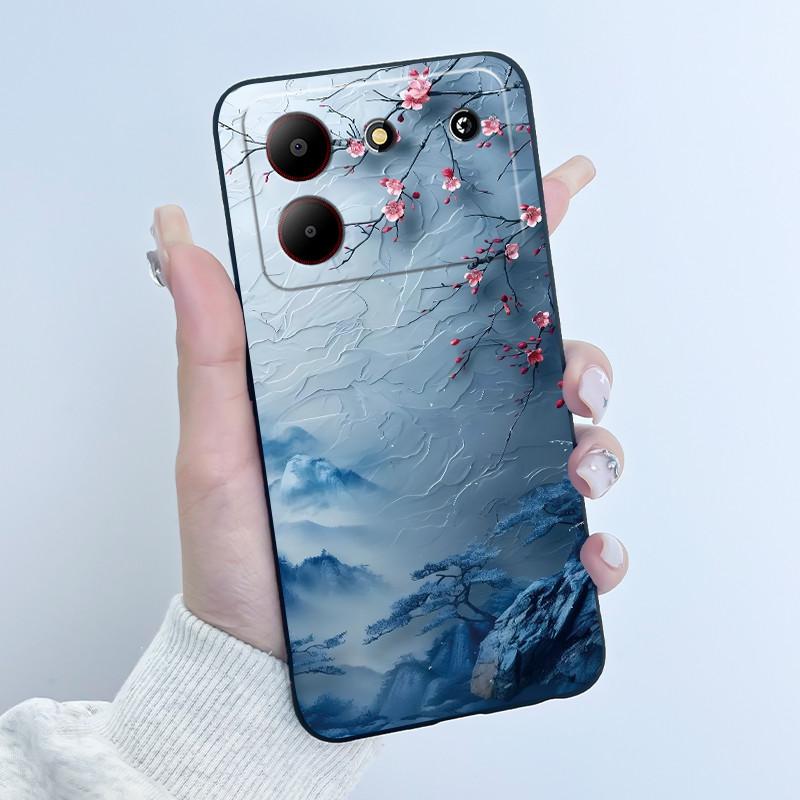 Süße Cartoon Hülle Für ZTE Blade A54 Fundas Capa Druckschale Schutzhülle Weiches Silikon Schwarzes Gehäuse Coque
