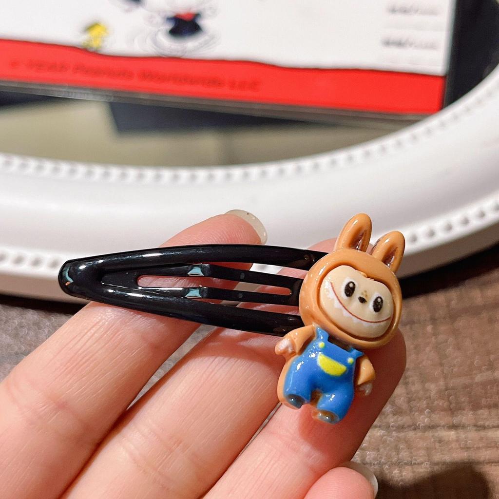 Labubu Candy Color BB Clip: Sweet Cartoon Side Bangs Hair Clip for Girls - Gentle On Hair.