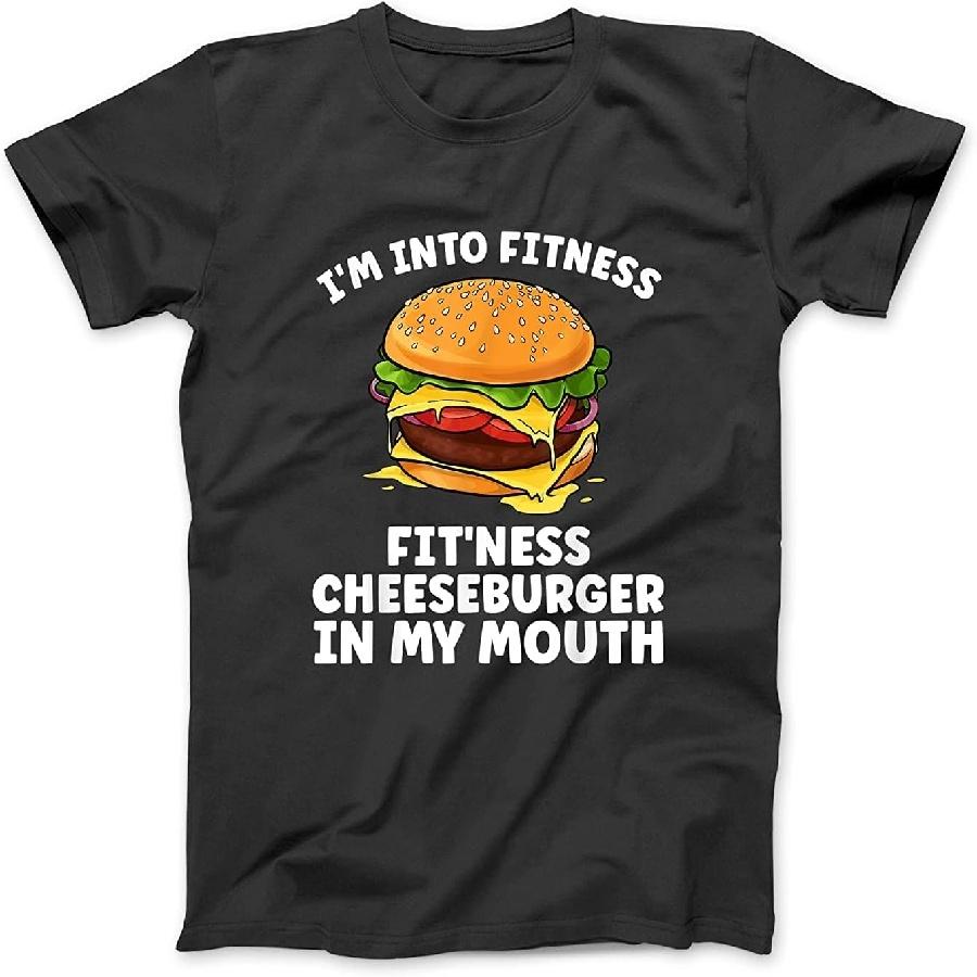 Funny Cheeseburger for Men Women Kids Burger Hamburger Lover T-Shirt Sweatshirt Hoodie Tanktop for Men Women Kids Black S