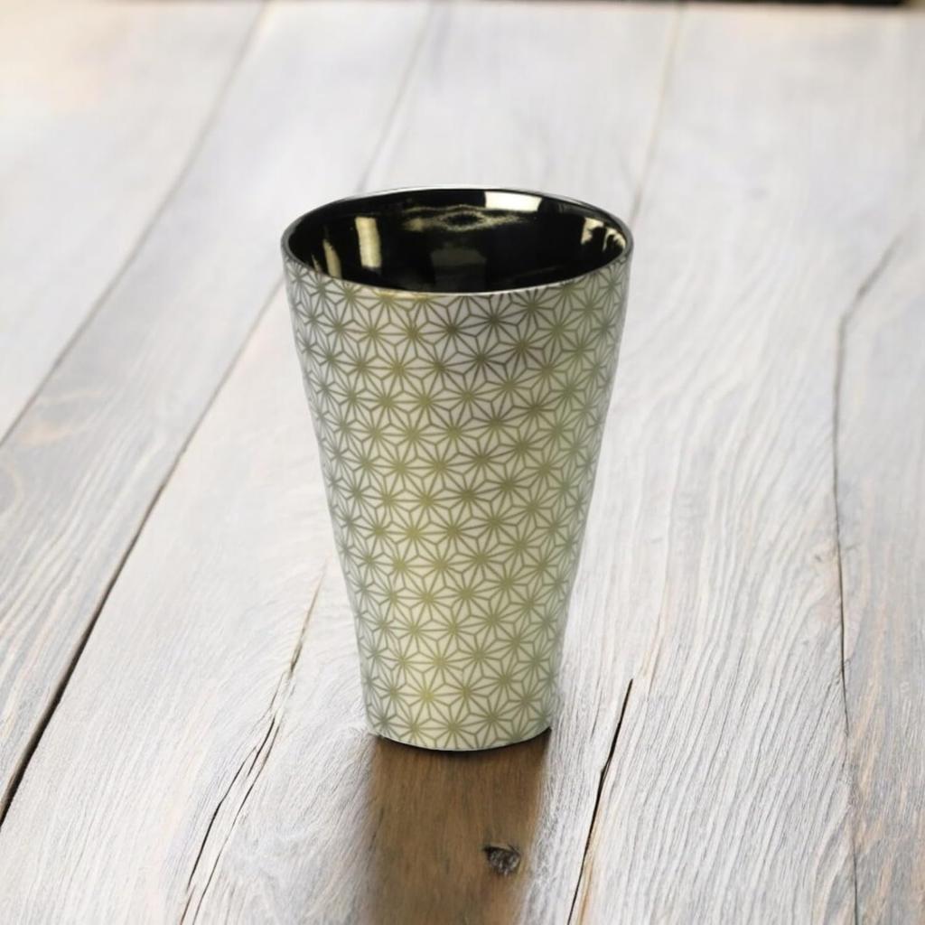 Pair of Gold Tumblers with a in a Wooden Made in Japan J-kitchens Japanese-Style Design, 350ml, Microwave-Safe, Box,