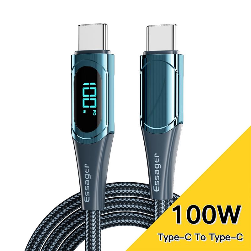 Essager 100W/5A USB-C To USB-C PD Fast Charging Cable Durable Reliable for Macbook Xiaomi Samsung