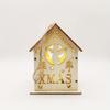Christmas Wooden Crafts Wooden Christmas Small House Cabin Lighting Ornaments Pendant Christmas Tree Decoration