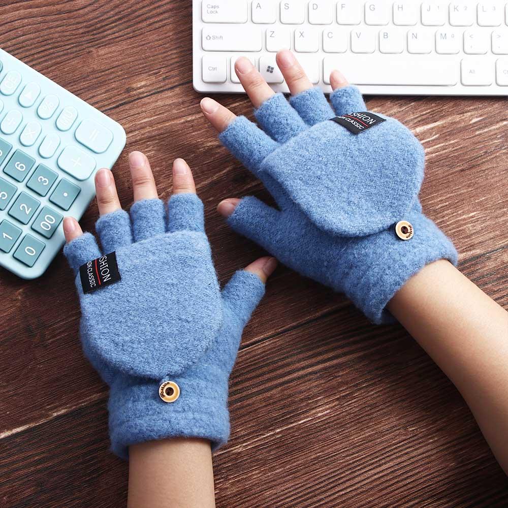Gloves Velvet USB Electric Heated Gloves Knitted Cashmere Gloves Winter Heated Gloves Female Gloves