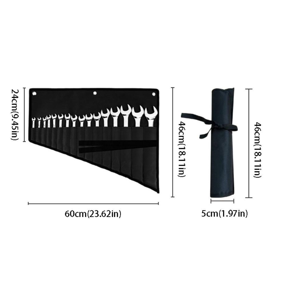 

Elastic Straps Tool Pouch Bag 16 Pockets Tool Roll Bag Wrench Pouch Wrenches Storage чёрный