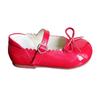 Girls' Princess Bow Patent Leather Shoes - Shiny, Low-Cut, Magic Tape, Japanese Style for Spring and Autumn