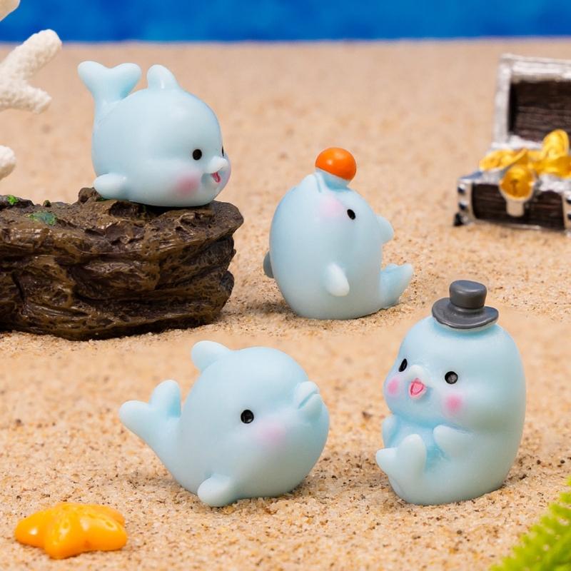 Mini Resin Dolphin,Miniature Dolphin Figures to Hide Landscape Decors Dollhouses Decors,Garden Aquariums Potted Ornament
