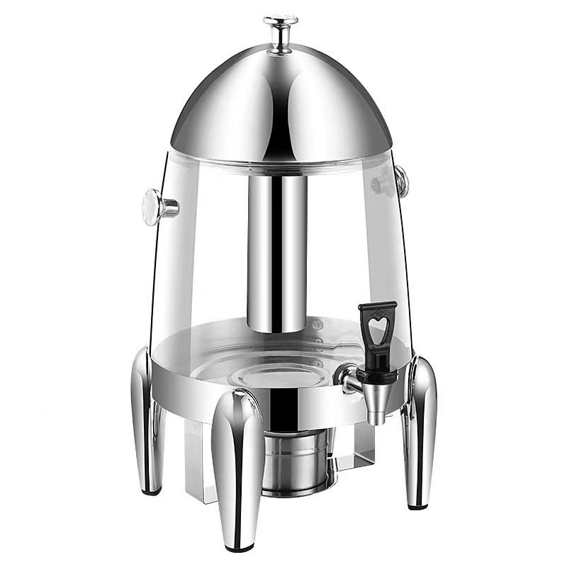 Large Capacity Buffet Commercial Stainless Steel Juice Cauldron PC Transparent Visual Hotel Restaurant Beverage Dispenser
