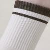 Pointed stripe ribbed quarter socks