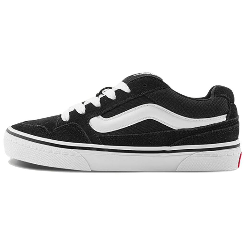Vans Caldrone Fabric Leather Comfortable Casual Impact Resistant Durable Low Top Skate Shoes Women Sneaker Black VN0A2Z4ABA2