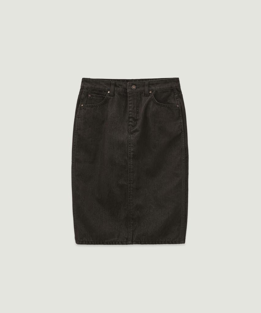 LMOOD WOMEN Lucia Velvet Denim Midi Skirt Brown