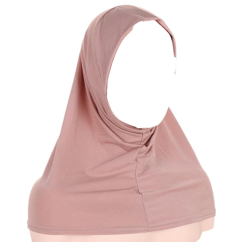 New Jersey Muslim Hijab Underscarf Inner Cap Solid Women Wrap Neck Cover Headscarf Turban Headband Sport Hijab Islamic Headwear