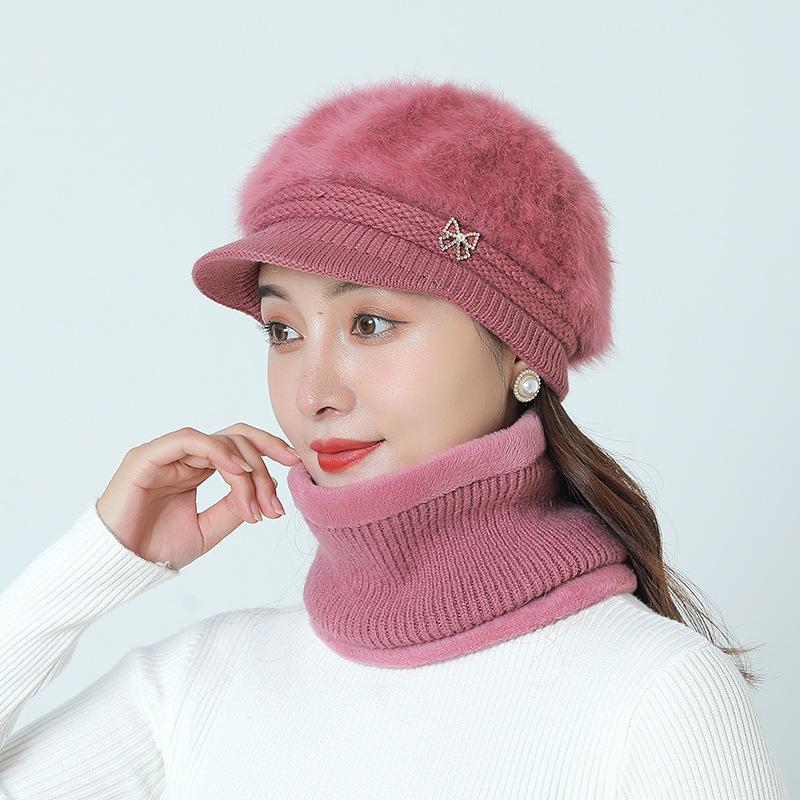 Autumn and Winter New Knitted Hat Middle-aged and Elderly Duck Tongue Hat Outdoor Warm Beret