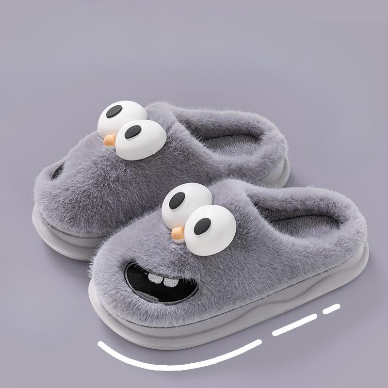 Wear New Anti-slip and Warm Indoor Plush Slippers Over Cotton Shoes