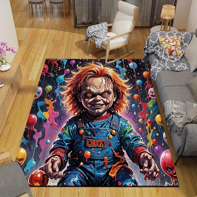 1pc Chucky Pattern Area Rug, Anti slip Non Shedding Stain Resistant Carpet
