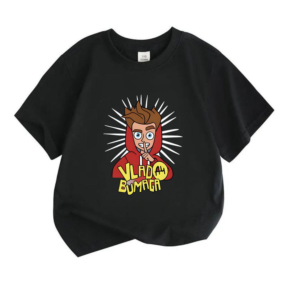 Kids Boys Girls 100% Cotton O-neck Short Sleeve T-Shirt, Cartoon Cool Boy Pattern Casual Soft Breathable Tee for Daily Wear School Holiday Top