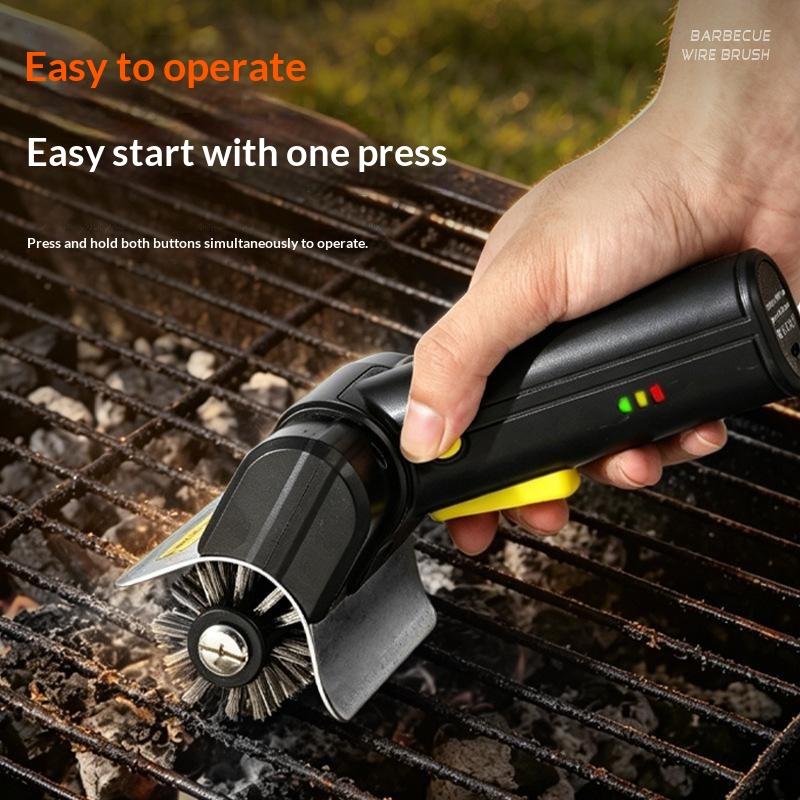 Portable Electric Grill Brush High Speed Handheld Bbq Cleaning Brush Efficient Stainless Steel Rechargeable Grill Brush
