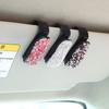 2PCS Bling Bling Rhinestone Diamond Sun Visor Glasses Fastener Clip Sunglasses Eyeglasses Holder Portable Clip Auto Car Ornament