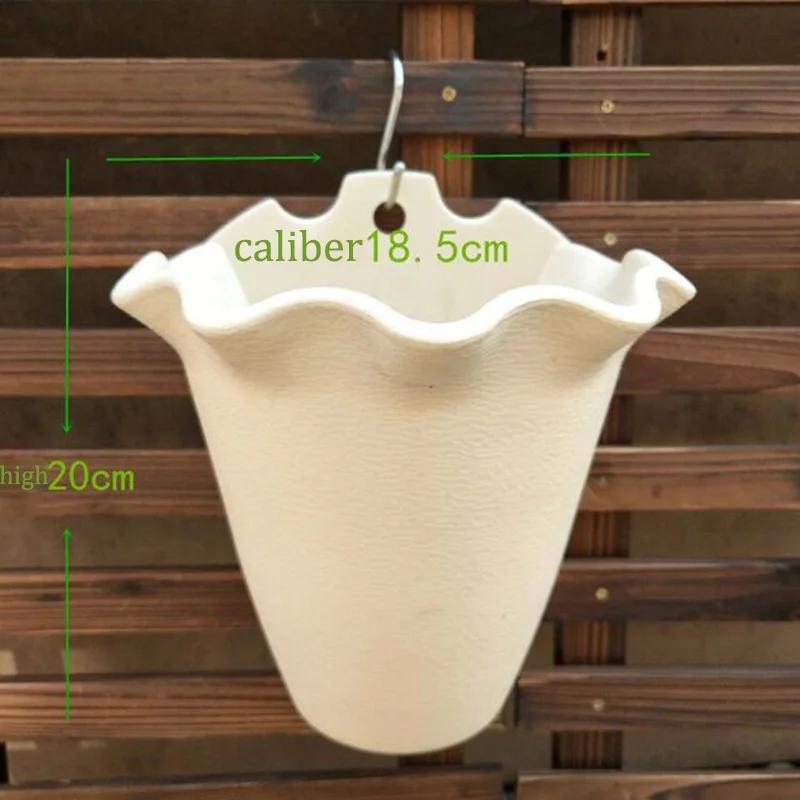 Jardinera Colgante de Pared Plástico Conveniencia Maceta de Montaje en Pared Contenedor de Plantas Cesta Maceta para Suministros de Jardín Interior Exterior