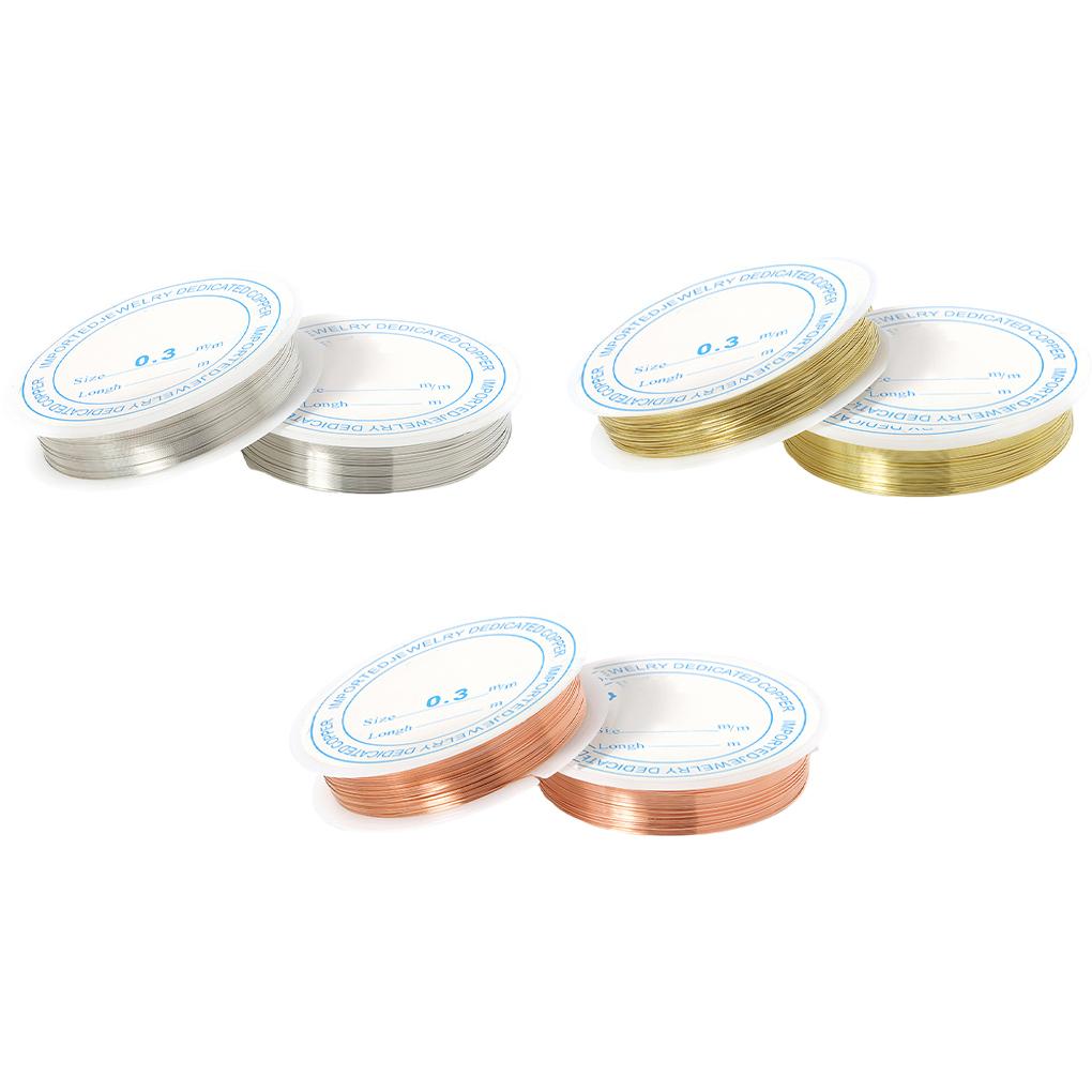 Yuwqqoajv 5 Stück Kupferdraht zum Perlenfädeln - Schmuckherstellungs-Enthusiasten Perldraht Metalldrähte Langlebig Modisch Große Auswahl, Rotbronze, 0,3 mm