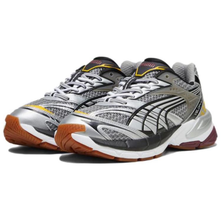 Puma Velophasis Phased - Silver Burgundy Yellow Unisex Sneakers Black White 389365-05