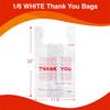 Heavy Duty Thank You T-Shirt Carry Bags, White, 1000 Count, 11.5 x 6.5 x 22 in, HDPE Grocery Shopping Bags
