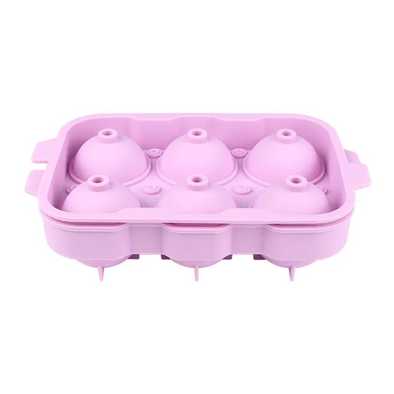 1Pcs Factory Direct Silicone Ice Cube Mold Big Ice Balls for Whiskey 6 Cavities