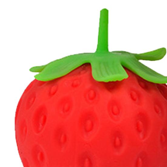 1/2/3/4Pcs Red Strawberry Stress Ball Realistic Mini Strawberry Squeeze Fidget Toy Stretchy TPR