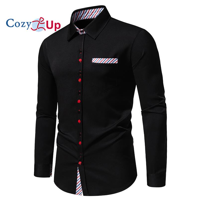 Cozy Up Men's Dress Shirts Long Sleeve Wrinkle-Resistant Casual Button Down Shirt