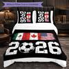 Set Biancheria da Letto a 3 Pezzi Nazionale di Calcio Inglese Morbido Set Copripiumino con Federe Set Decorazione Camera da Letto per la Casa