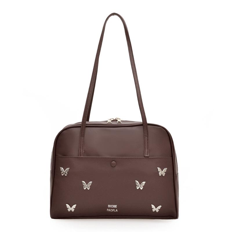 

Текстурированная женская сумка большой вместимости, новая сумка через плечо, сумка под мышкой, модная и милая сумка-тоут с бабочкой