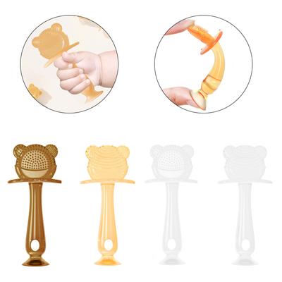 Baby Nursing Teething Toy Bear Teething Stick Silicone Baby Teether Teething Pain Relief Toy for Toddler Infant Newborn