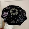 1pc Space Adventure: Planets, Stars, and Comets Umbrella with Plastic Handle,Suitable for All Seasons Home Travel Outdoor UmbrellaDD1764