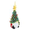 Dwarf Xmas Tree Decoration Resin Colorful Light Compact Gnomes Xmas Tree Ornament for Home Counterto