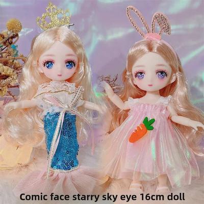 16cm Lalka Barbie Starry Eyes - słodka księżniczka do przebierania się dla dziewczynek