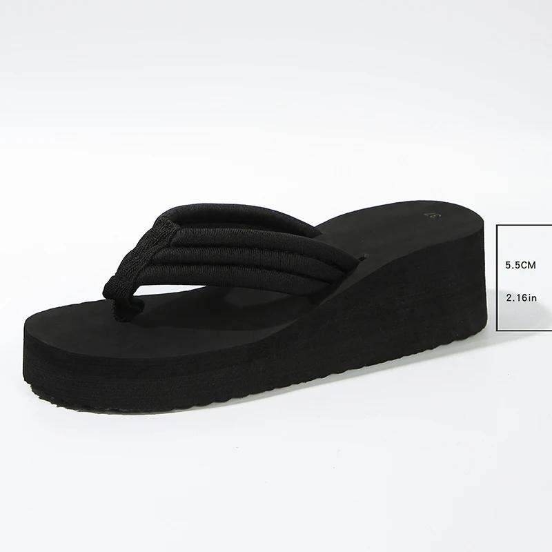 Lightweight Wedge Flip Flops for Women Clip Toe Platform Slippers Woman 2025 Summer Thick Bottom Non Slip Beach Slides