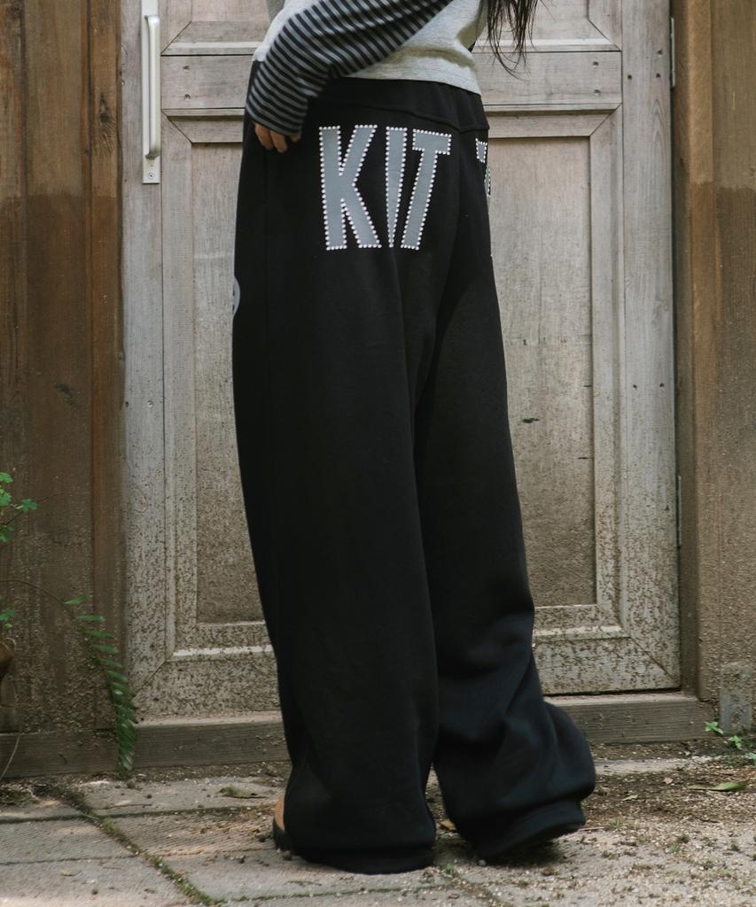 CAVISH Kitten Wide Sweat Pants Black(Cv2Gffpa03A)