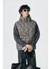 Men's Winter 90% White Duck Down Hooded Vest - European & American Style, Plus Size, Loose Fit, Embossed Shoulder Cape.