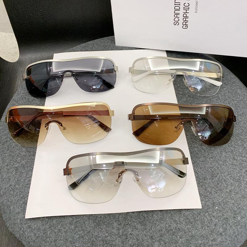 One-Piece Sunglasses Y2K Sunglasses Half-Frame Street Sunglasses Personality