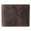 Wallet - AKZENT - Classic Horizontal Format - Genuine Leather - Brown - 6 Card Slots