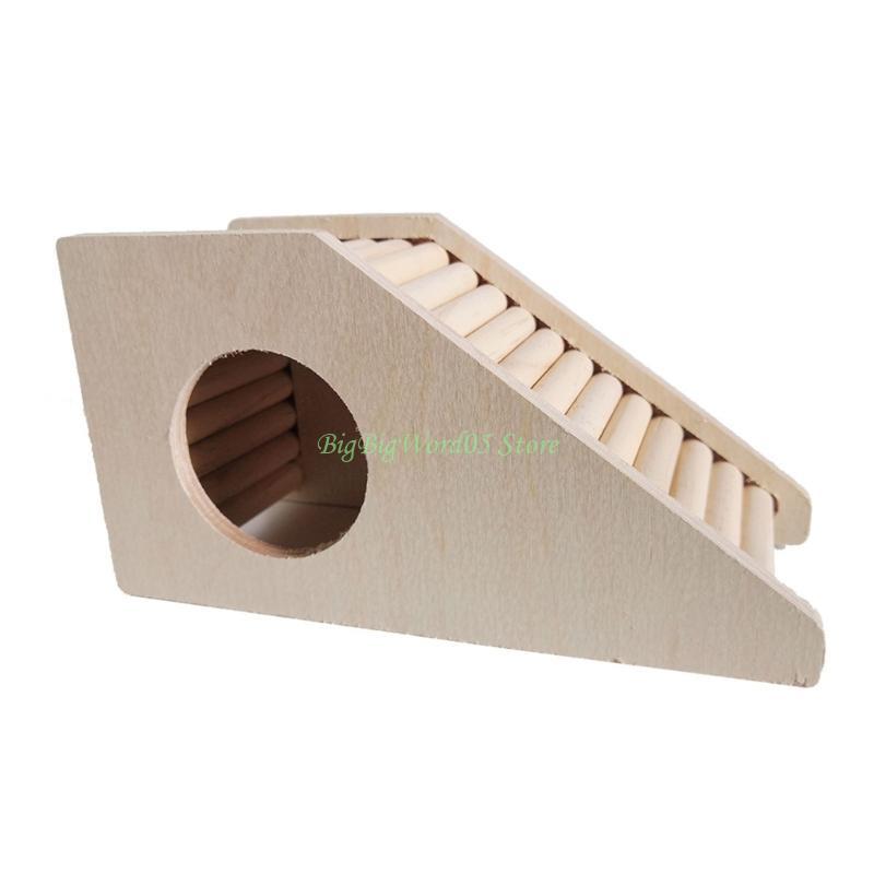 24TE Hamster Climbing Ladder/Bradges Wooden- Climbing Toy Bridge Cage Decor for Hamsters Gerbils Mice & Small Animals trapezoid shelter