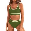 European and American Sexy Solid Color Split Bikini Swimwear for Women