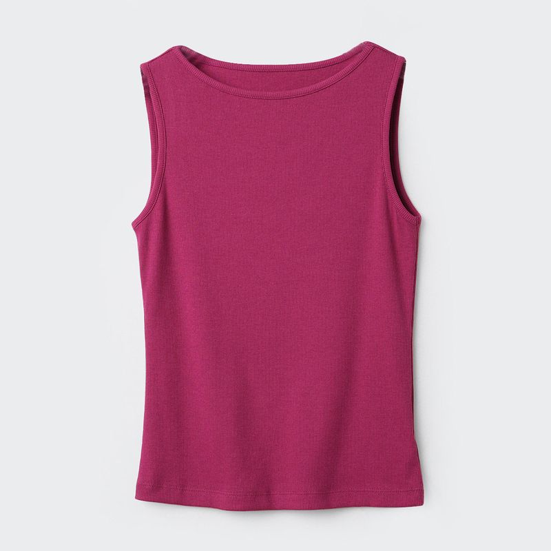 

Spring and Summer I-Shaped Pure Cotton Vest Women s off-Neck Halterneck Slimming Inner Thread Sleeveless Bottoming Shirt Sling Dragon Fruit Color L