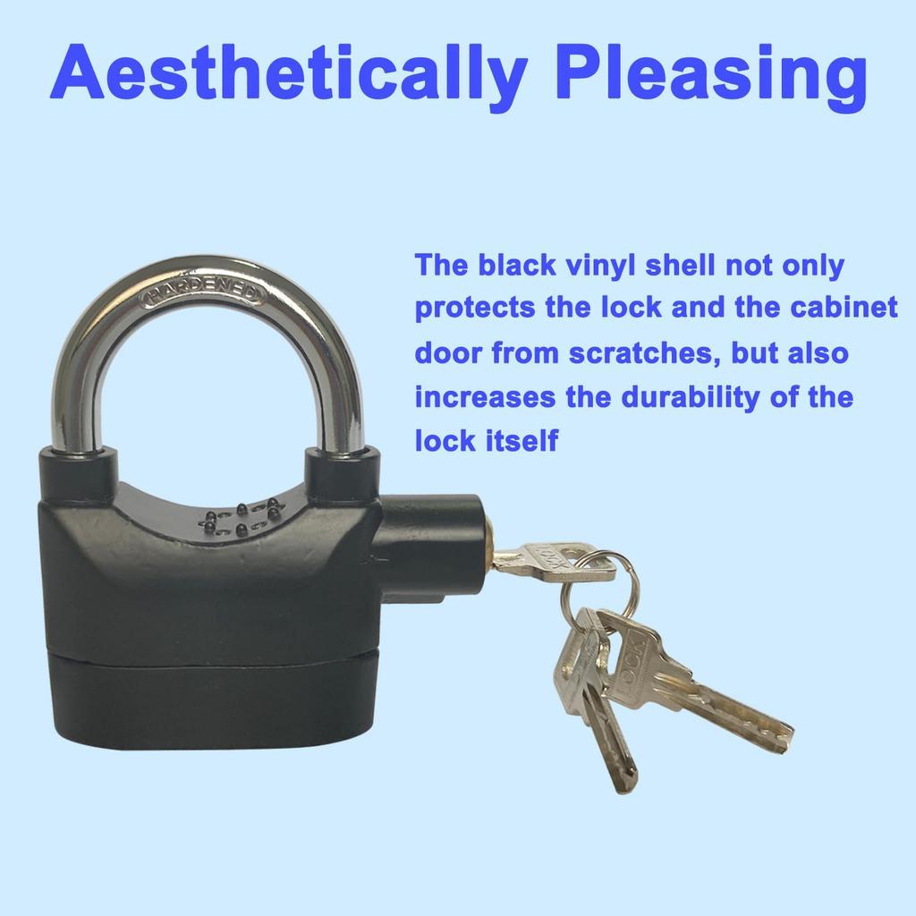 Alarm Lock 110dba Universal Security Alarm Lock System Anti-Theft for Door Motor Bicycle Padlock with 3 Keys (2PCS)