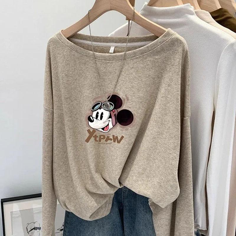 

Женские пуловеры с длинными рукавами, осенне-зимняя хлопковая блузка оверсайз, удобные, тянущиеся, с круглым вырезом, свободные топы XXL хаки