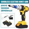 2.4-4.8mm Cordless Electric Rivet Nut Drill Insert Nut Pull Riveting Tool  With LED Light Battery 18V