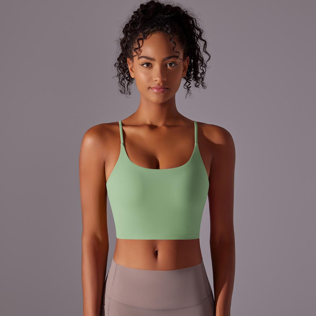 New Camisole Sports Bra With Beautiful Back, Nude And Tight Fitting Yoga Bra, Worn For Running And Fitness, Top For Women